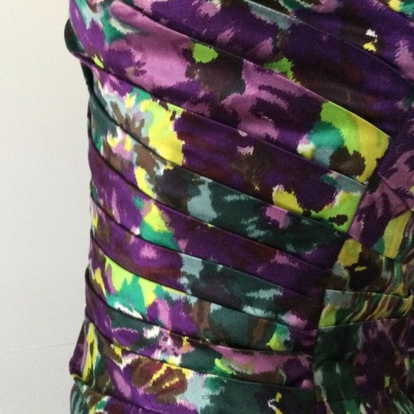 BCBG Strapless Floral Print Dress - Size 2 - Picture 4 of 6